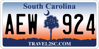 SC license plate AEW924
