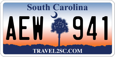 SC license plate AEW941