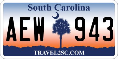 SC license plate AEW943