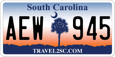 SC license plate AEW945