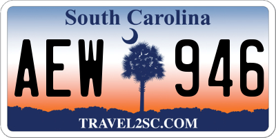 SC license plate AEW946