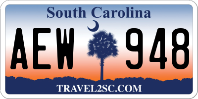 SC license plate AEW948