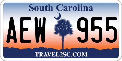 SC license plate AEW955