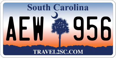 SC license plate AEW956