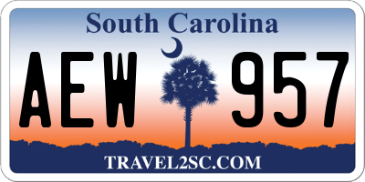 SC license plate AEW957