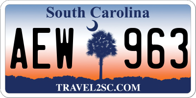 SC license plate AEW963