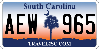 SC license plate AEW965
