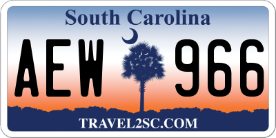 SC license plate AEW966