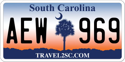 SC license plate AEW969