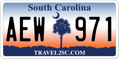 SC license plate AEW971