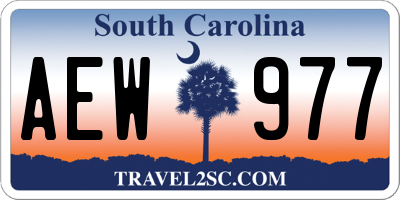SC license plate AEW977