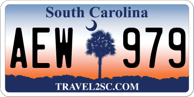 SC license plate AEW979