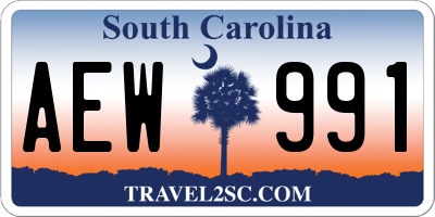 SC license plate AEW991