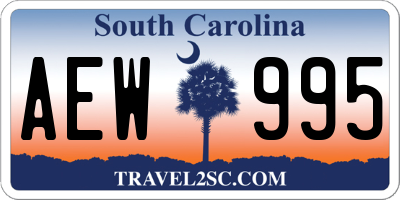 SC license plate AEW995