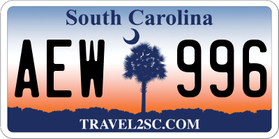 SC license plate AEW996