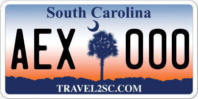 SC license plate AEX000