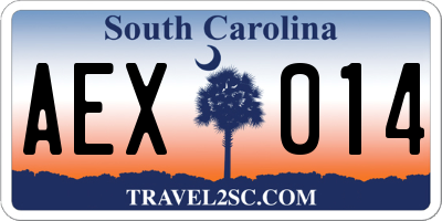 SC license plate AEX014