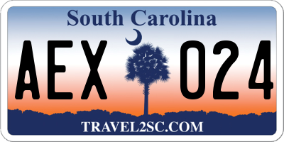 SC license plate AEX024