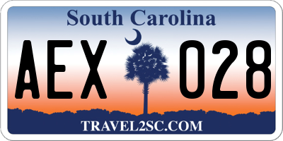 SC license plate AEX028