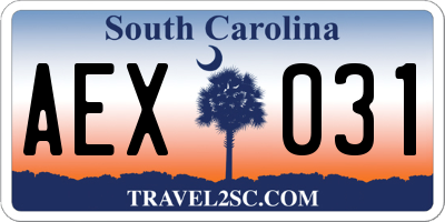 SC license plate AEX031
