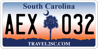 SC license plate AEX032