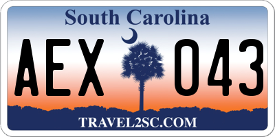 SC license plate AEX043