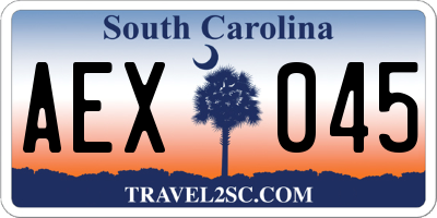 SC license plate AEX045