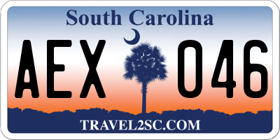SC license plate AEX046