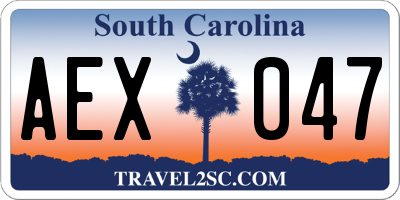 SC license plate AEX047