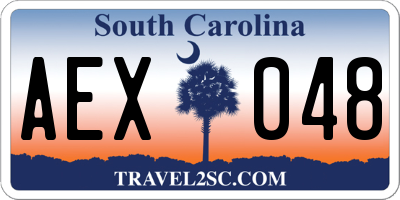 SC license plate AEX048
