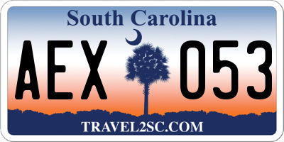 SC license plate AEX053