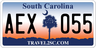 SC license plate AEX055