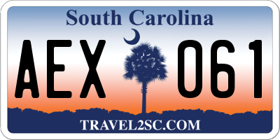 SC license plate AEX061