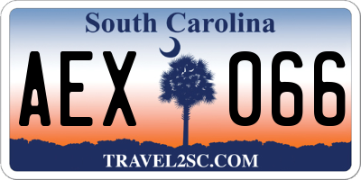 SC license plate AEX066
