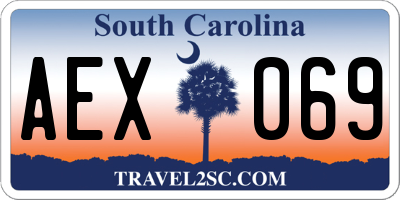 SC license plate AEX069