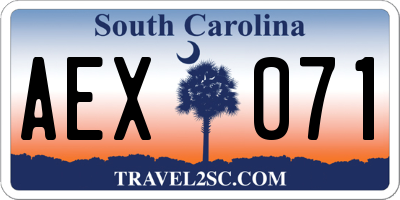 SC license plate AEX071