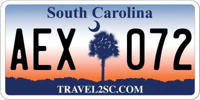 SC license plate AEX072