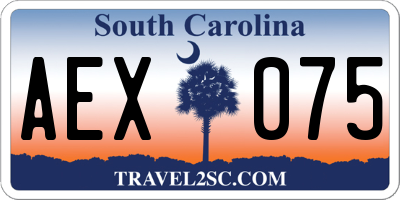 SC license plate AEX075