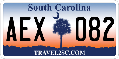SC license plate AEX082