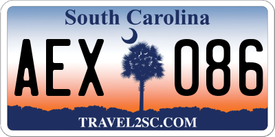 SC license plate AEX086