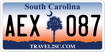 SC license plate AEX087