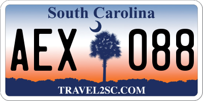SC license plate AEX088