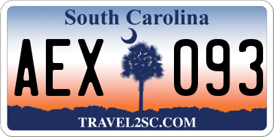 SC license plate AEX093