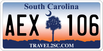 SC license plate AEX106