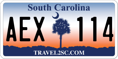 SC license plate AEX114