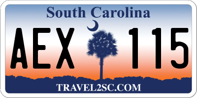 SC license plate AEX115