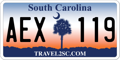 SC license plate AEX119