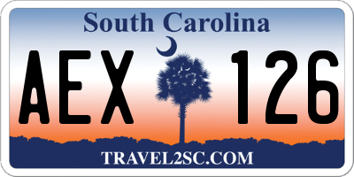 SC license plate AEX126