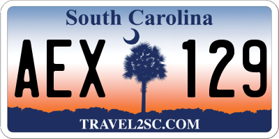 SC license plate AEX129
