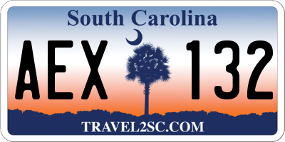 SC license plate AEX132